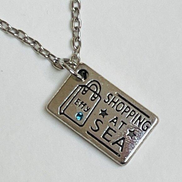 Effy Shopping At Sea Pendant Silver Tone Gift Present Memorabilia Travel - Picture 1 of 4
